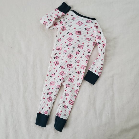 Vintage Floral Thermal Pjs 9-12 months - Picture 6 of 6